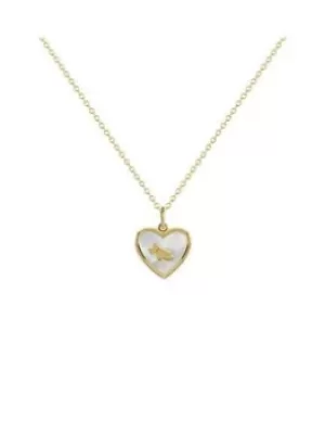 image of Radley Ladies 18Ct Gold Plated Sterling Silver Blue Lapis Sitting Dog Heart Design Necklace