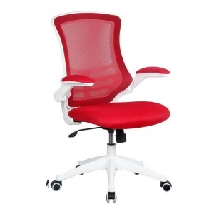 Image of Luna White Frame Designerer Mesh Chair Red
