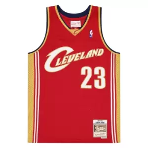 image of Mitchell And Ness Nba Swingman Jersey Cleveland Cavaliers 03 - Lebron James, Red Cavaliers, Male, Basketball Jerseys, SMJYGS18155-CCADKRD03LJA