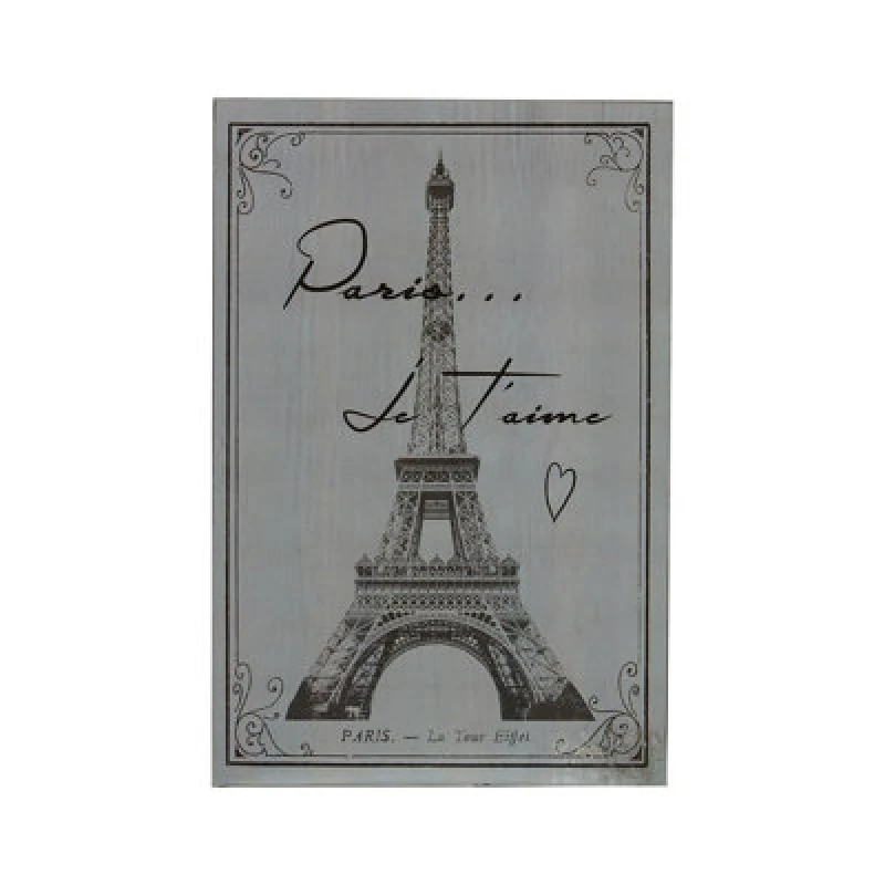 Image of Premier Housewares Paris Wall Plaque Home Wall Decor Grey
