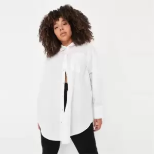 image of Missguided Oversized Poplin Shirt - White