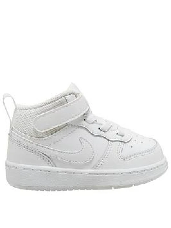Image of Nike Court Borough Mid 2 Baby/Toddler Shoe - White Male C9