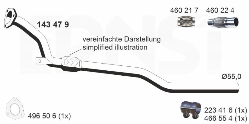 Image of Exhaust Pipe ERNST 143479