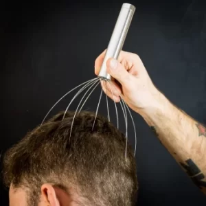 image of Vibrating Head Massager in Silver Stainless Steel