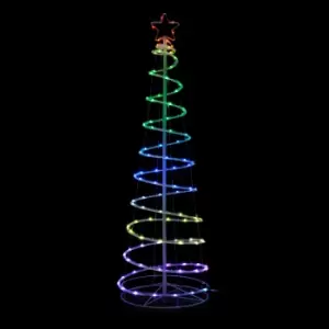 image of Festive 6ft Spiral Christmas Tree 135 RGB Colour Changing LEDs