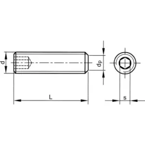 Image of M10X40 Skt Set Screw Flat Point (GR-45H) (14.9)