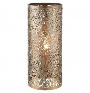 Image of Floral Leaves Design Table Lamp Antique Brass, E14