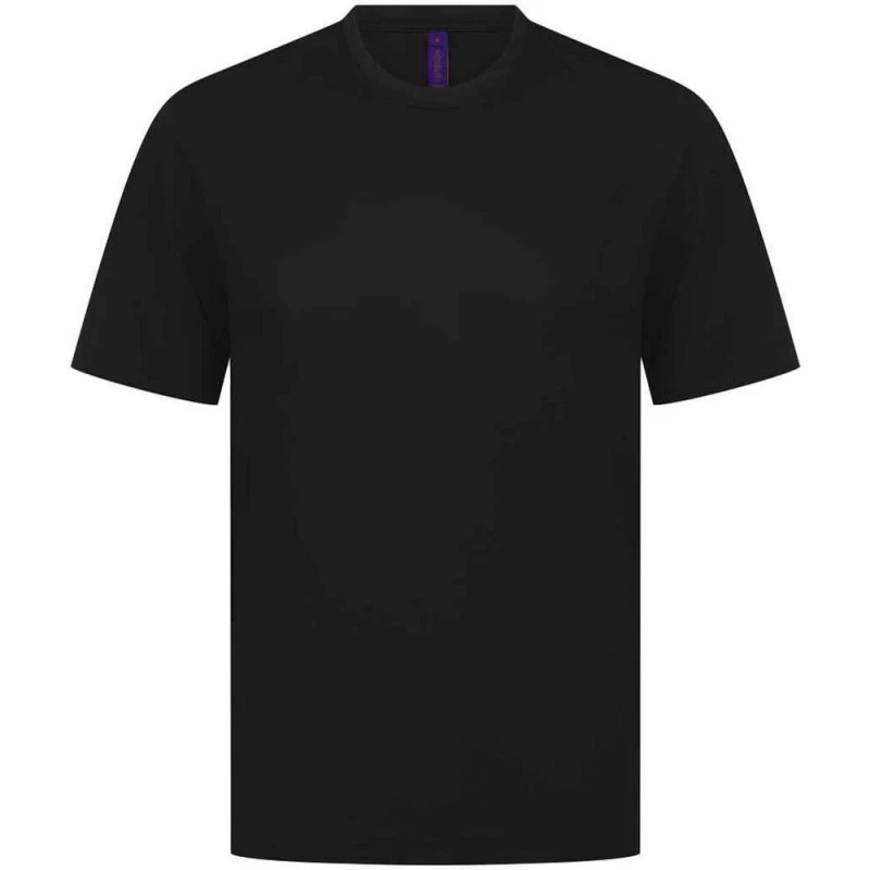 Image of Henbury Mens CoolPlus Moisture Wicking T-Shirt in Black Size: Large Black Male L