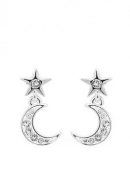 image of Jon Richard Silver Plated Swarovski Celestial Earrings