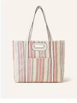 Image of Accessorize Textile Woven Stripe Shoulder, Multi, Women