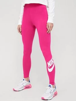 Image of Nike NSW Essential Futura Leggings - Pink, Size L, Women