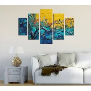 image of ST248 Multicolor Decorative MDF Painting (5 Pieces)