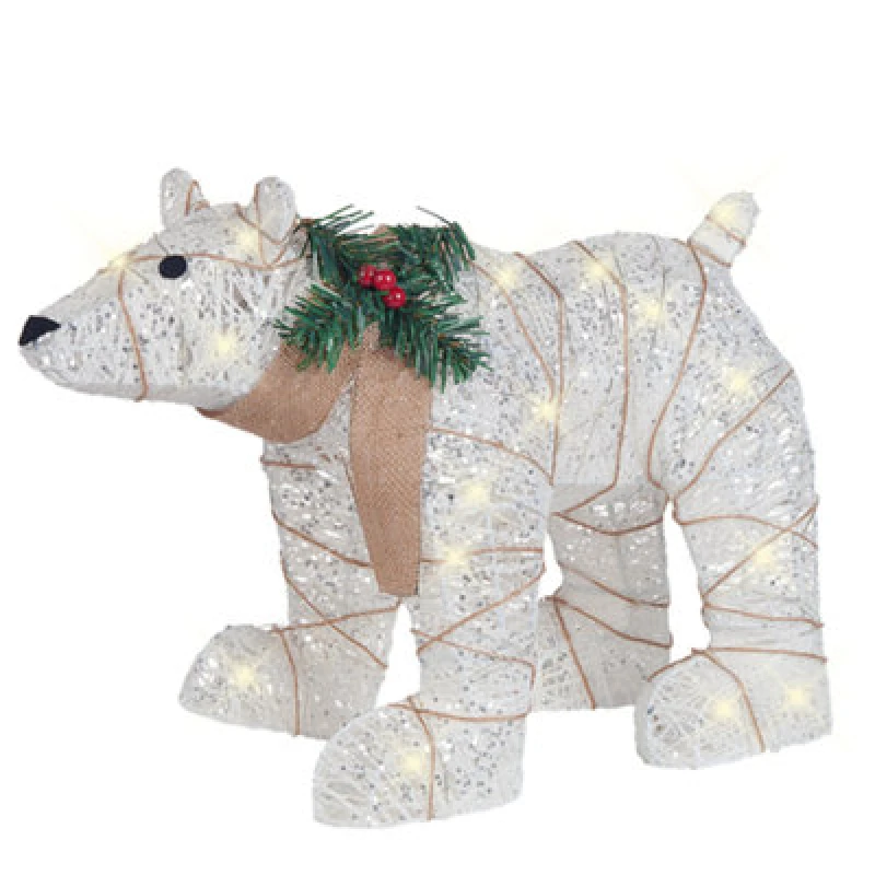 Image of Beliani Outdoor Decoration LED Sivula Bear 34cm White