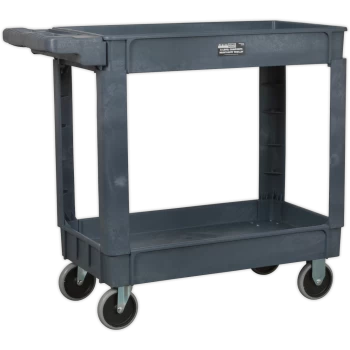 image of Sealey Heavy Duty 2 Shelf Composite Trolley Grey