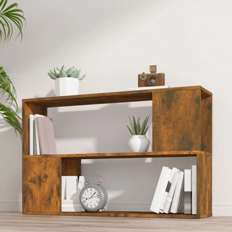 Image of VIDAXL Vidaxl - Book Cabinet Smoked Oak 100x24x63cm Engineered Wood 8720286956915