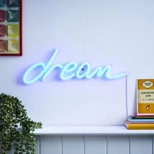 image of Uri Neon Dream Matt Blue Wired Wall Light