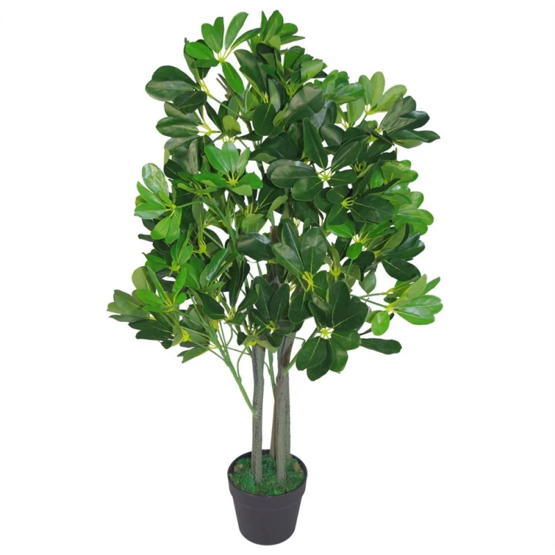 Image of Leaf Premium 95cm Dark Green Ficus Tree - High-Quality Artificial Umbrella Plant