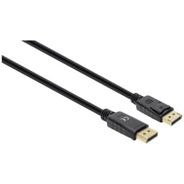 Image of Manhattan DisplayPort Cable DisplayPort plug, DisplayPort plug 1m Black 355568 DisplayPort 1.4, triple shielding, PVC coating, gold plated connect