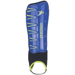 Image of Precision Pro Shin & Ankle Pads Blue/Fluo Lime - Large