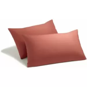 Image of Charlotte Thomas - Poetry Plain Dye 144 Thread Count Combed Yarns Terracotta Housewife Pillowcase Pair