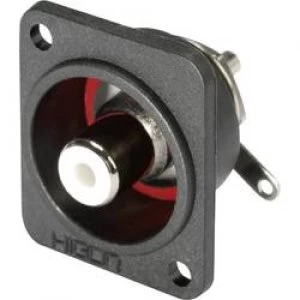 Image of RCA connector Sleeve socket straight pins Number of pins 2 Yellow Hicon HI CEFD YEL