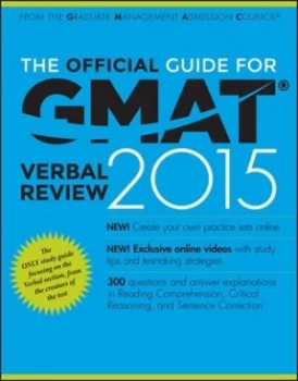 Image of The Official Guide for Gmat Verbal Review 2015 by Graduate Management Admission Council Paperback