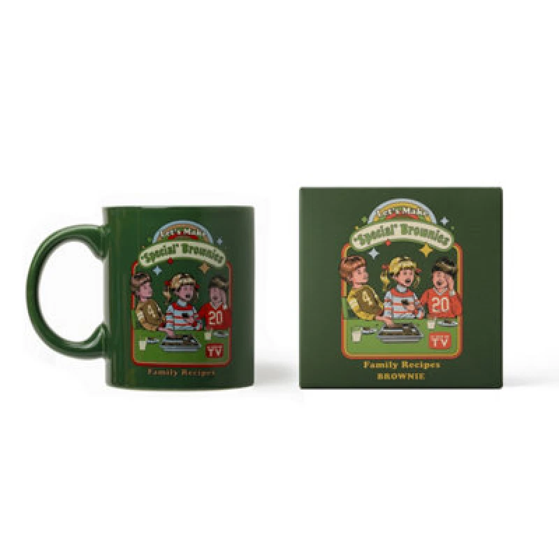 Image of Steven Rhodes Lets Make Special Brownies Green Mug Candle With Brownie Scent