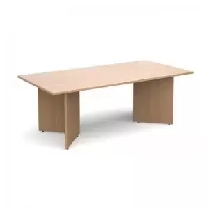 Image of Arrow head leg rectangular boardroom table 2000mm x 1000mm - beech