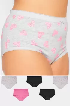 Image of 5 Pack Curve Animal Print Heart Full Briefs