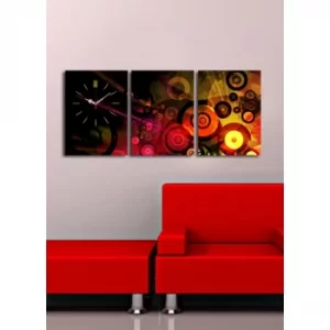 Image of 3P3040CS-58 Multicolor Decorative Canvas Wall Clock (3 Pieces)
