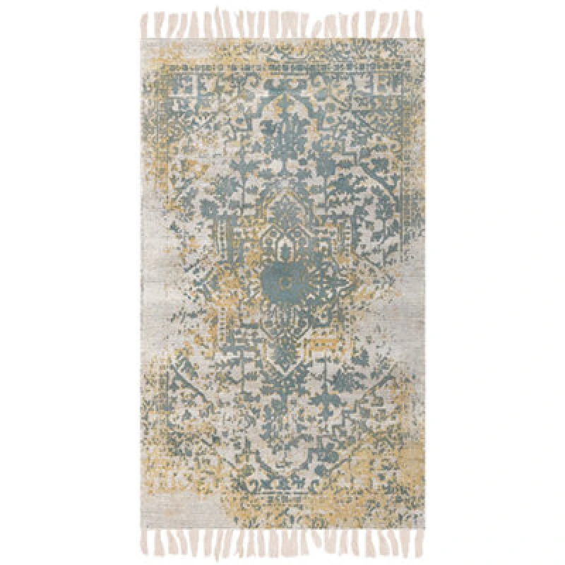 Image of Beliani Rug Boyali Dark Green 80 X 150 Cm Viscose