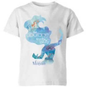 image of Disney Princess Filled Silhouette Ariel Kids T-Shirt - White - 11-12 Years