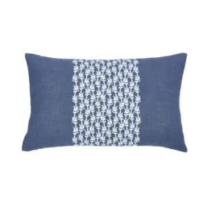 Image of Fable Ellinor/Fleur Cushion 30cm x 50cm, Ink Blue