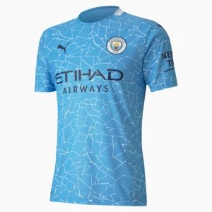 Image of PUMA Man City Home Authentic Mens Jersey, Light Blue/Peacoat, size 2X Large, Clothing