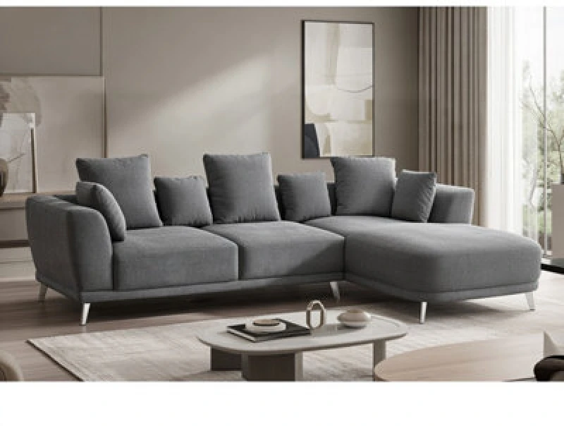 Image of DS Living The 3 Seater Nova Lounger Left Corner Sofa In Grey Or Cream