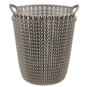 Image of Curver Harvest brown Knit effect Plastic Circular Kitchen bin 7L