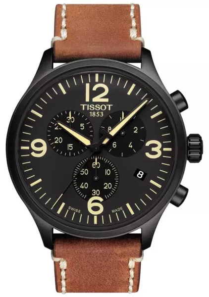 image of Tissot T1166173605700 T-Sport Chrono XL Quartz Brown Leather Watch