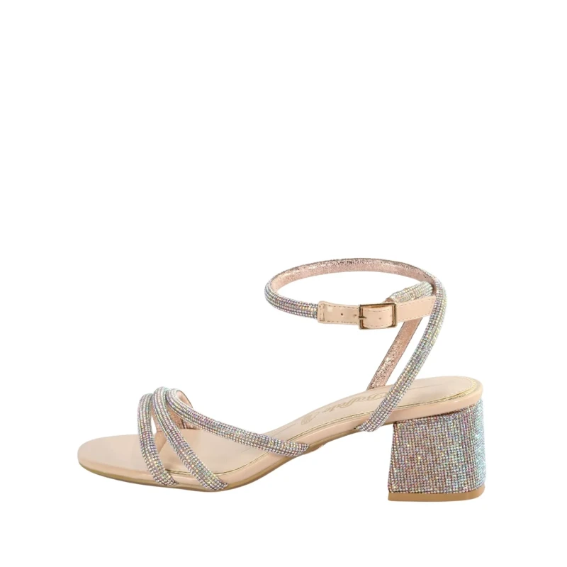 Image of Buffalo Womens heeled sandals Buffalo Lilly Spark - Vegan Glitter Beige Female 38