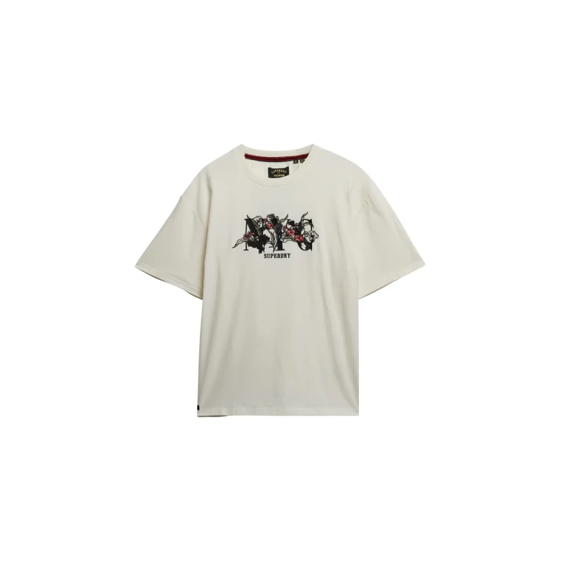 Image of Superdry Womens T-Shirt Superdry Night Garden Beige Female S