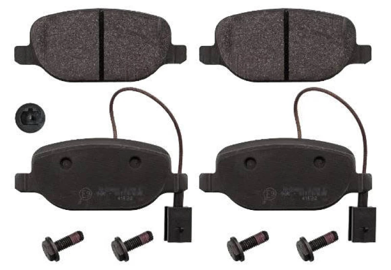 Image of Blue PRINT ADL144209 Brake pad set Rear Axle, incl. wear warning contact, with bolts/screws Brake Pad Set,disc brake (402)