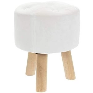 White Velvet Stool By Lesser & Pavey