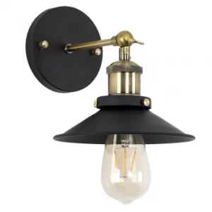 Image of Colonial Steampunk Wall Light in Black and Antique Brass