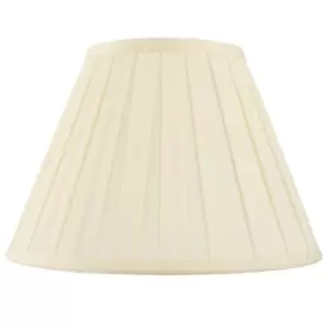 Image of 22" Tapered Drum Lamp Shade Cream Box Pleated Fabric Cover Classic & Elegant