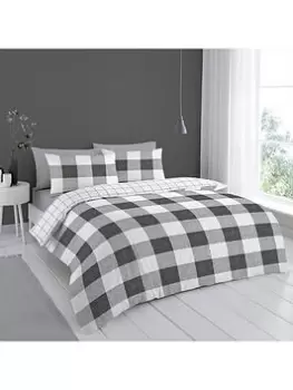 Image of Cloudsoft Bold Reversible Duvet Cover Set In Grey