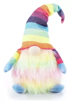 Image of Premier 30cm Lit Sitting Rainbow Christmas Gnome