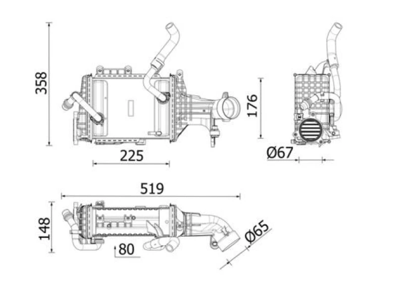 Image of Intercooler MAHLE CI 665 000P