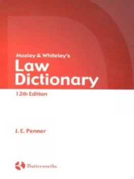 Image of Mozley and Whiteleys Law Dictionary by J. E Penner Paperback