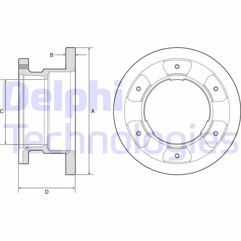Image of DELPHI Brake disc DELPHI BG9201