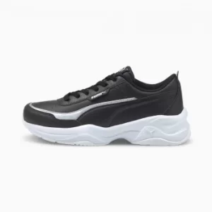 image of PUMA Cilia Mode Lux Womens Trainers, Black/Silver, size 5.5, Shoes