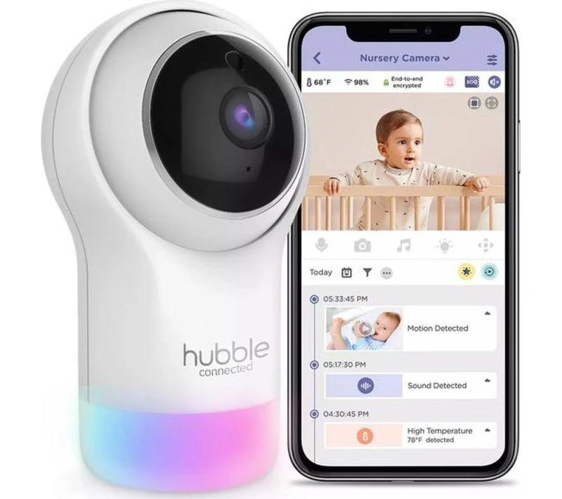 Image of HUBBLE Nursery Pal Glow Smart Baby Monitoring Camera - White 3700601429220